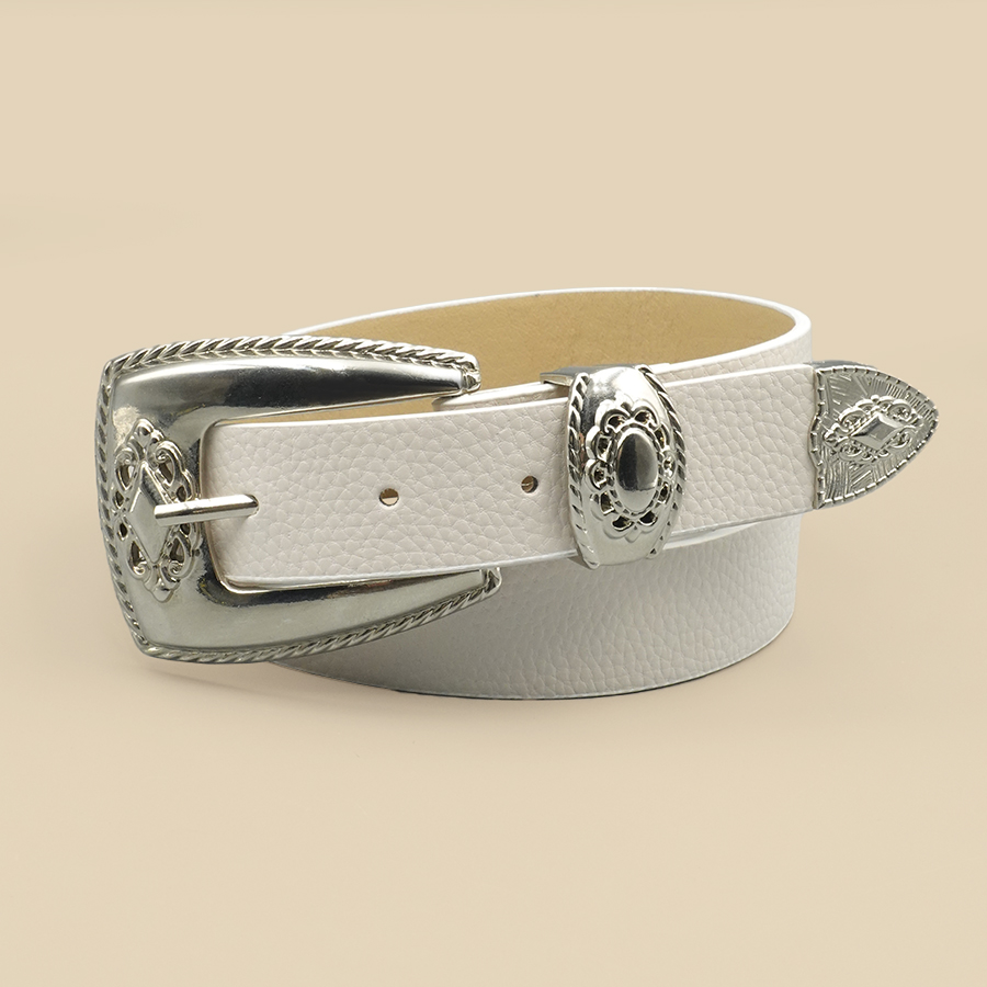 Off White Belt - White Border Women's Belt Solid Color