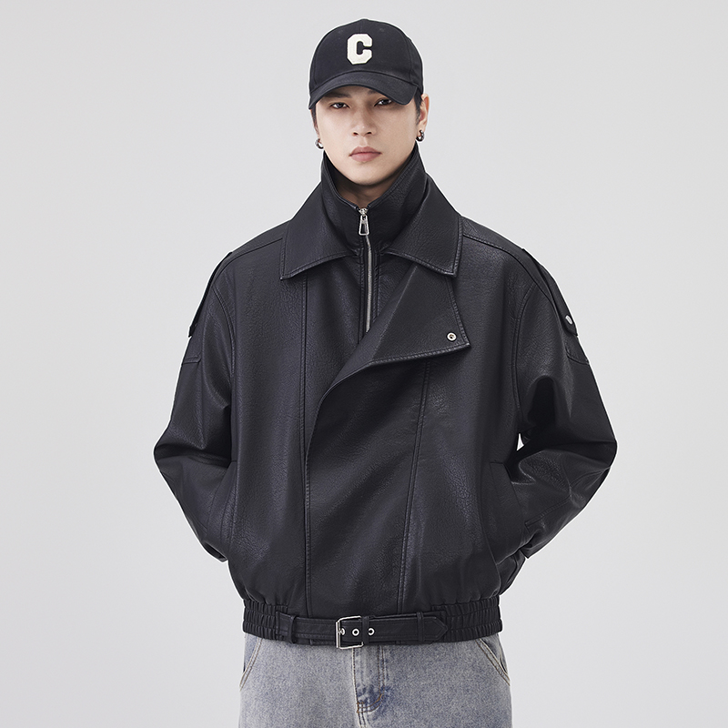 Streetwear Brand Fashion - Autumn Winter Leather Jacket Men Streetwear