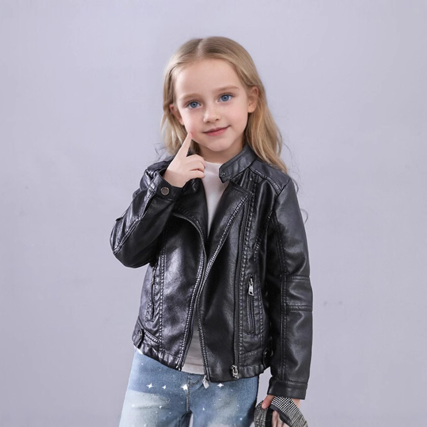 Girls Black Rock Motorcycle Pu - Streetwear Brand Photography 评论和价格