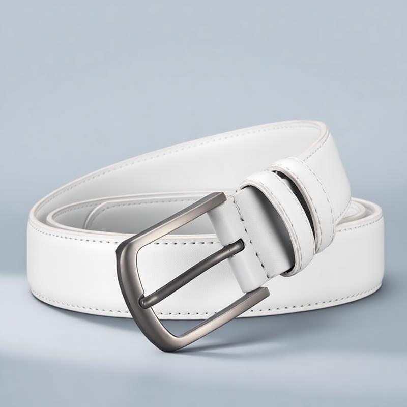 Men's Formal Belt, Solid White - Off White Belt 评论和价格
