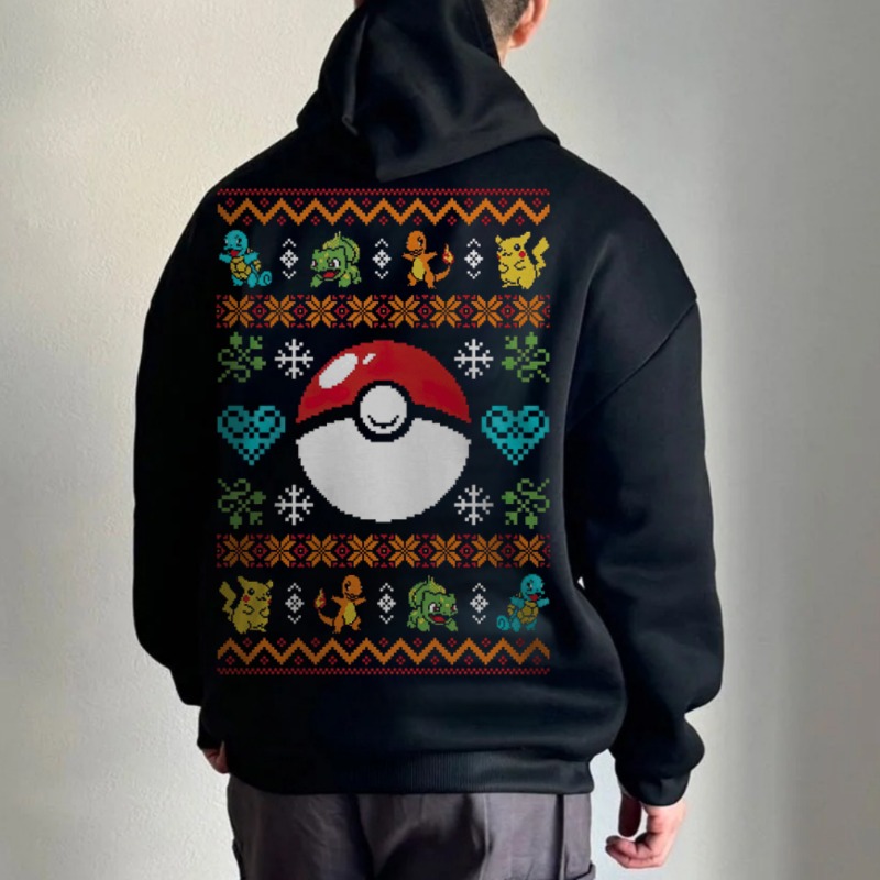 Black Oversized 4xl Pok É Mon  - Streetwear Brand Y2K 评论和价格