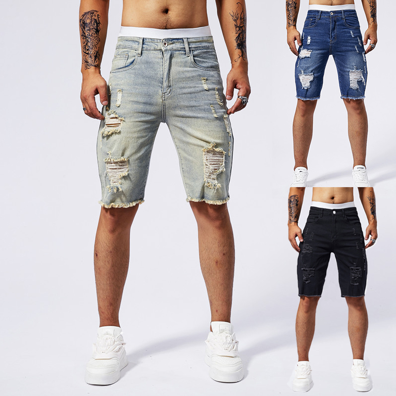 2025 Summer New Men's Ripped D - Streetwear Brand Fashion 评论和价格