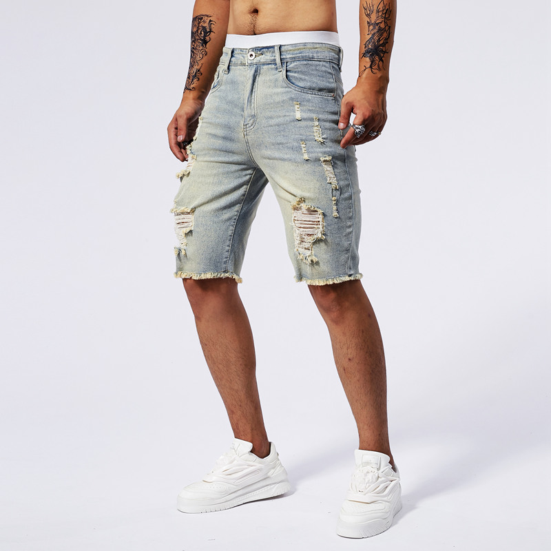 2025 Summer New Men's Ripped D - Streetwear Brand Fashion 评论和价格