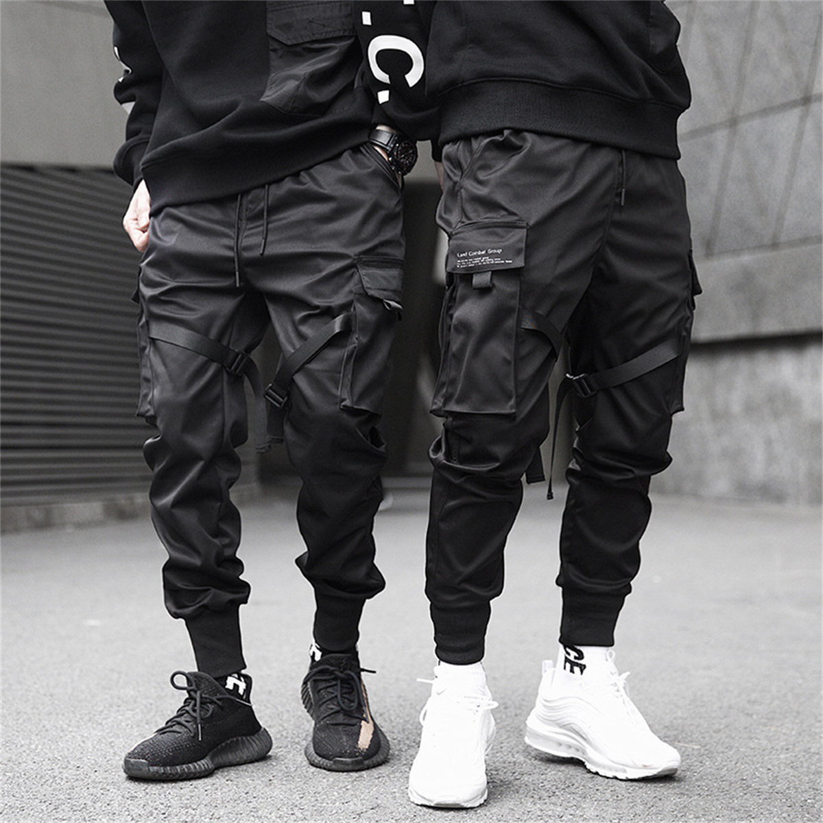 Black Hip Hop Cargo Pants Summ - Streetwear Brand Fashion 评论和价格