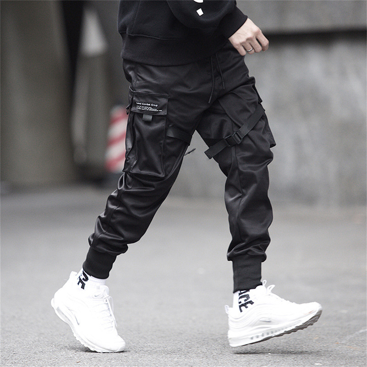 Black Hip Hop Cargo Pants Summ - Streetwear Brand Fashion 评论和价格