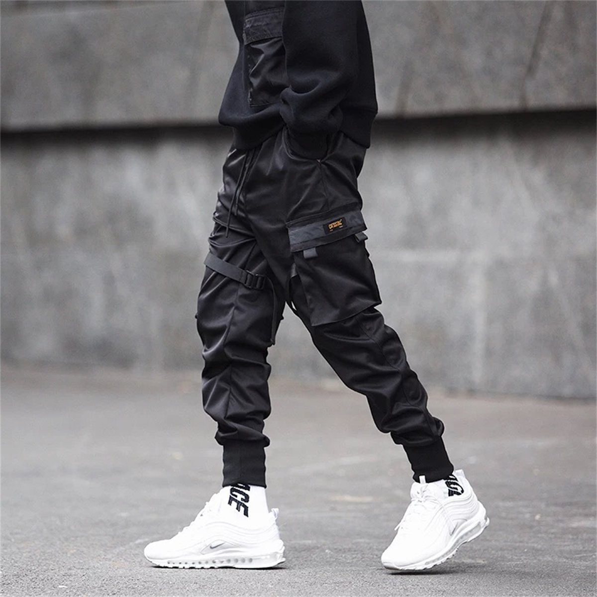 Black Hip Hop Cargo Pants Summ - Streetwear Brand Fashion 评论和价格