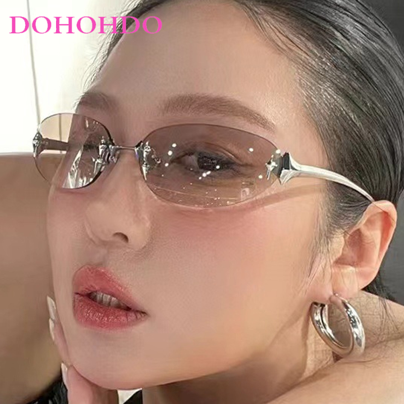 Y2K Vintage Frameless Oval Sun - Streetwear Brand Y2K 评论和价格