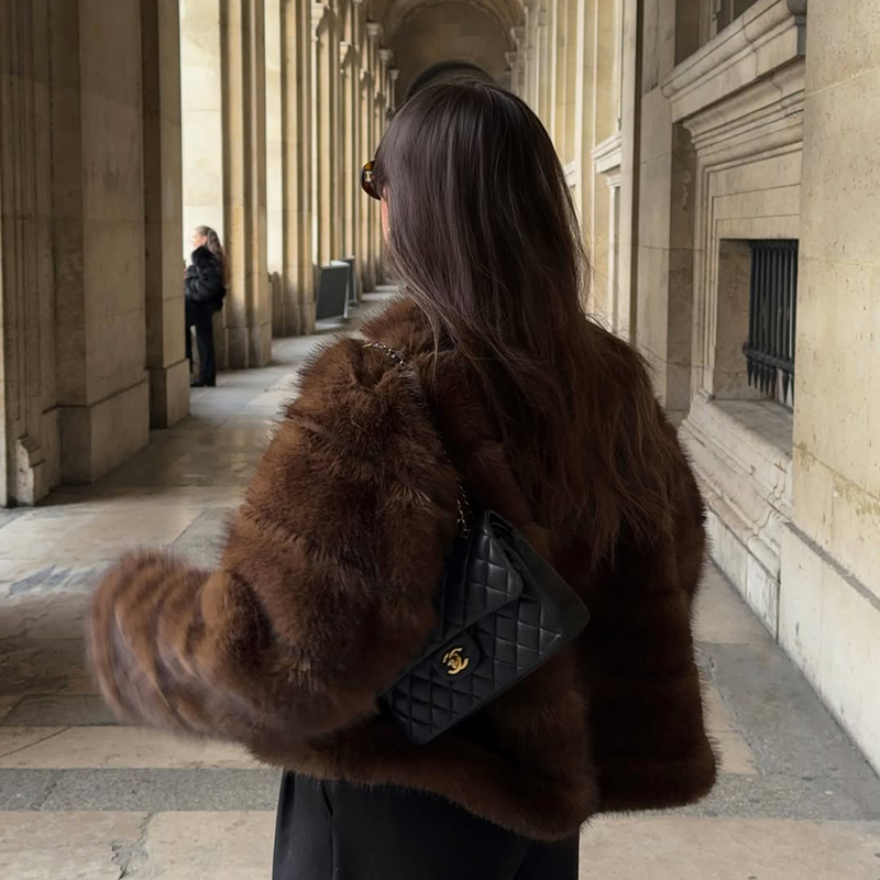 Vintage Brown Patchwork Fur Co - Streetwear Brand Fashion 评论和价格